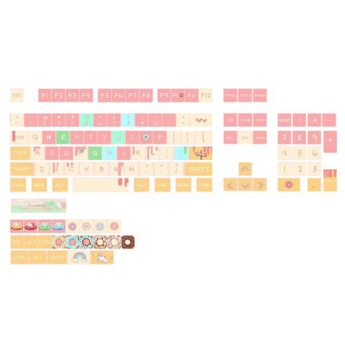 Ldabrye 127 XDA-Tastenkappen mit wärmesublimiertem Farbthema für mechanische Tastatur-Enthusiasten von Ldabrye