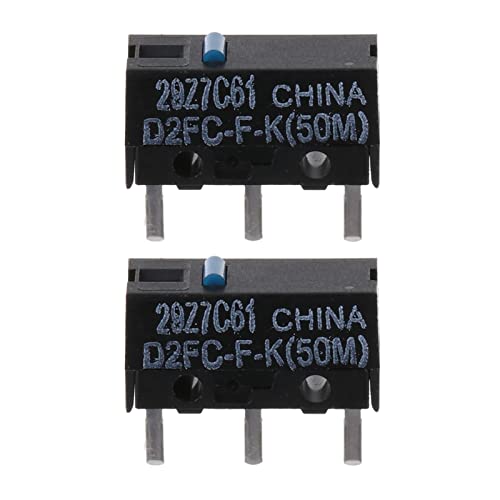 Ldabrye 2 Stück/10 Stück Original D2FC-F-K (50 M Klicks) 0,74 N Mäuse-Mikroschalter-Set, blau, 3-polig von Ldabrye