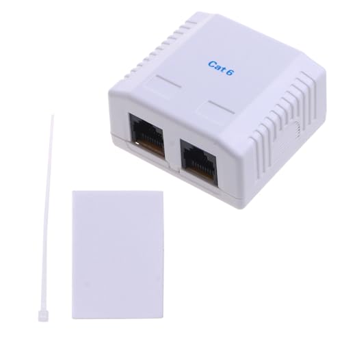 Ldabrye Cat6 RJ45 8P8C Anschluss Ungeschirmter UTP Doppelport Desktop Montagebox CAT6-Netzwerkmodul Informationsbuchse von Ldabrye