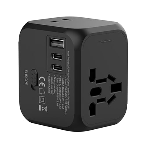Ldabrye Tragbarer Reiseadapter Mit 2XUSB C Und 1XUSB A Port 2500W International Power Plug Für Den Internationalen Gebrauch Ldabrye Tragbarer Reiseadapter Mit 2XUSB C Und 1XUSB A Port 2500W International Power Plug Für Den Internationalen Gebrauch von Ldabrye
