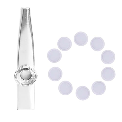 Metal Kazoo Mit 10 Flötenmembranen Mund Kazoo Musikinstrumente Guter Begleiter Für Ukuleles Violin Gitarre Klavier von Ldabrye