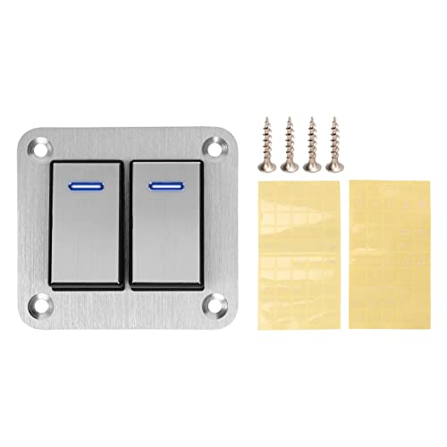 2-Gang-Wippschalterfeld, blaue LED, wasserdicht, Aluminiumlegierung, gebürsteter Prozess, EIN/AUS-Schalter für Auto, LKW, Boot, 12 V, 24 V, vorverdrahtetes Wippschalterfeld mit 2-Gang-Wippschalterfeld, blaue LED, wasserdicht, Aluminiumlegierung, gebürsteter Prozess, EIN/AUS-Schalter für Auto, LKW, Boot, 12 V, 24 V, vorverdrahtetes Wippschalterfeld mit von Ldafava
