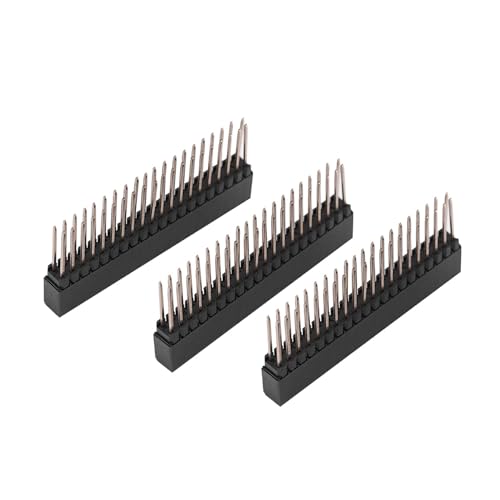 3 Stück 2x20 Pin Buchsenleiste Mit 2,54mm Pitch, Extra Hohe Zweireihige Steckerleiste Für PCB, Raspberry Pi Und Steckplatinen, Vergoldete Kontakte Für Stabile Stromübertragung von Ldafava