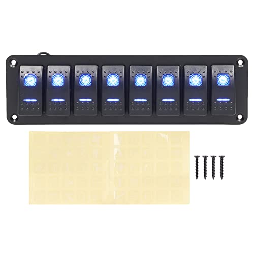 8 Banden -Rocker -Schalter LED LED Backbeleuchtung wasserdicht auf Off -Schalter Überlastschutz vor verkabelt für Auto RV Bus Marine Boat ABS PBT PC Material (Blau) von Ldafava