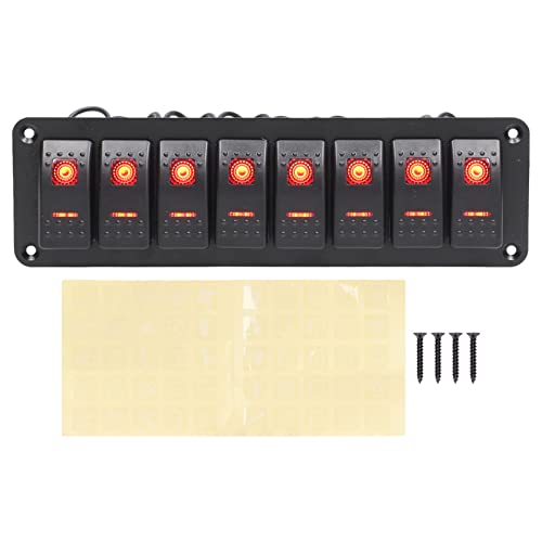8 Banden -Rocker -Schalter LED LED Backbeleuchtung wasserdicht auf Off -Schalter Überlastschutz vor verkabelt für Auto RV Bus Marine Boat ABS PBT PC Material (Rot) von Ldafava