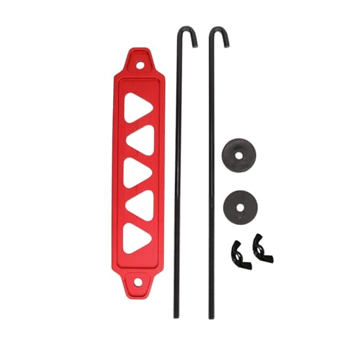 Batteriekrawatte Down Mount Bracket Aluminiumlegierung Batterie Batterie Haltehalter -Kit mit 10 Zoll J Schrauben für 21 21r 22f 22HF 22R Auto Batterie (Rot) von Ldafava