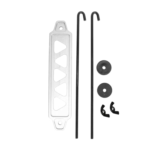 Batteriekrawatte Down Mount Bracket Aluminiumlegierung Batterie Batterie Haltehalter -Kit mit 10 Zoll J Schrauben für 21 21r 22f 22HF 22R Auto Batterie (Silber) von Ldafava