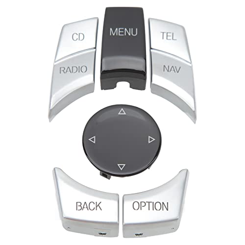Center Console Multimedia Control Kit Anti -Scratch Stylish Multimedia -Taste -Abdeckungsverkleidung für 1 3 5 -Serie ABS -Material 6pcs (Elektrosilberung) von Ldafava