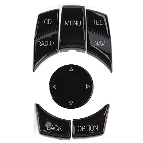 Center Console Multimedia Control Kit Anti -Scratch Stylish Multimedia -Taste -Abdeckungsverkleidung für 1 3 5 -Serie ABS -Material 6pcs (Schwarz) von Ldafava