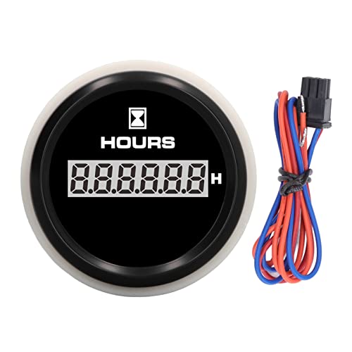 Digitale Stundenmesser 52 mm langlebig genaue Hochleistungs -Motorstundenmeter mit 7 Farb Hintergrundbeleuchtung IP67 wasserdicht für Meeresboot- und Baumaschinen 316L Edelstahl von Ldafava