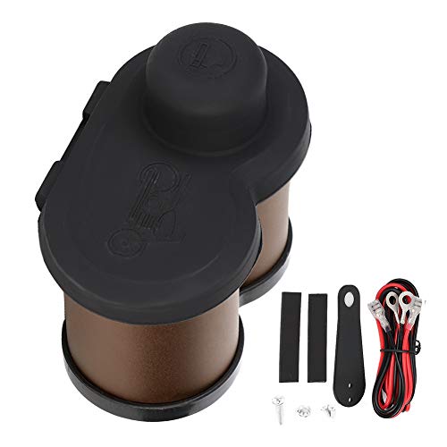 Ldafava Motorrad -Dual -USB -Ladegerät mit Voltmeter und Zigarette Leichter 3A Super großer Strom -Multifunktionsleistung für Motorradfahrer Schwarzes rotes Cyan -Golden -Aluminium (Gold) von Ldafava