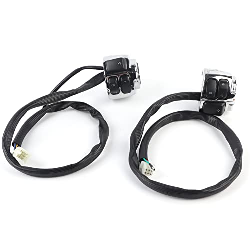 Lenkerschalter Motorrad -Scheinwerfer Blinker -Horn -Getriebe -Steuertaste für Motorräder mit 1 Zoll Durchmesser Lenker ABS Aluminium Legierung 2pcs (Elektrosilberung) von Ldafava