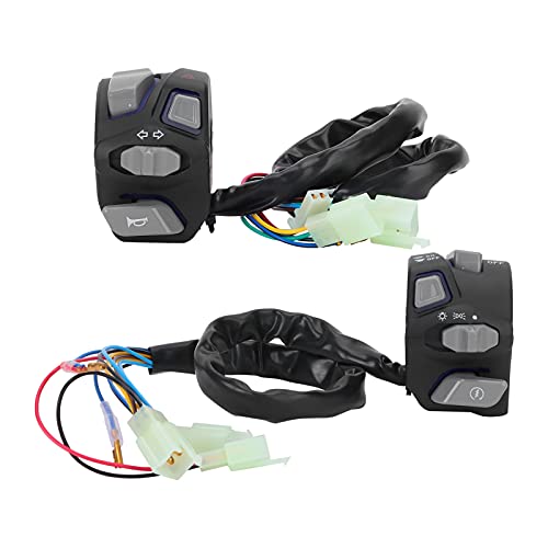 Lenkerschaltersteuerknopf Universal wasserdichte Motorrad -Motorrad -ATV -Fahrrad -Blinker Leuchtton Leuchtdicht Hochstrahl Horn -Scheinwerfer Zündlicht WARNUNGSLAGE FÜR 22 mm (Blaues Licht) von Ldafava