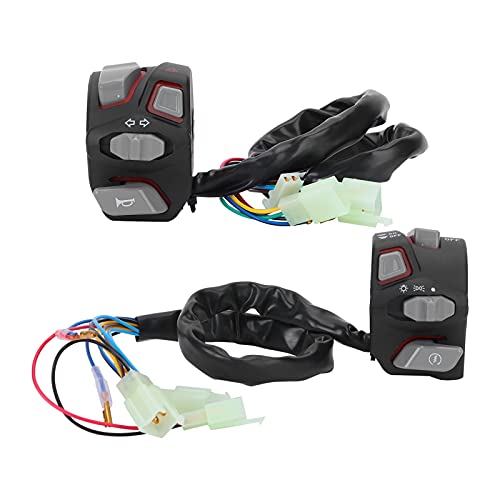 Lenkerschaltersteuerknopf Universal wasserdichte Motorrad -Motorrad -ATV -Fahrrad -Blinker Leuchtton Leuchtdicht Hochstrahl Horn -Scheinwerfer Zündlicht WARNUNGSLAGE FÜR 22 mm (Rotlicht) von Ldafava