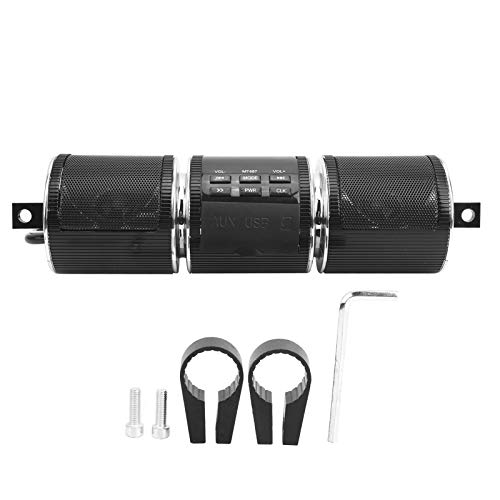 Motorrad ATV Stereo -Lautsprecher Soundbar mp3 Musik Player Audio System Silber (Schwarz) von Ldafava