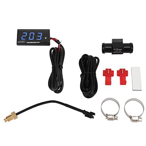Motorrad Digitalwassertemperatur Ultra dünn DC 12 V LCD mit 18 -mm -Sensoradapter Universal -Ausstattung für die meisten Motorräder Rennscooters ABS Materialwärme (Blue) von Ldafava