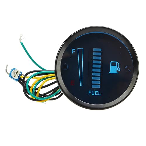 Motorrad -Kraftstoffspiegel -LED -LED -Anzeige hoher Genauigkeit langlebiges Material Einfaches Installation für universelle Motorradwagen 52 mm Gehäuse Durchmesser 12V (Blaues Licht) von Ldafava