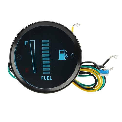 Motorrad -Kraftstoffspiegel -LED -LED -Anzeige hoher Genauigkeit langlebiges Material Einfaches Installation für universelle Motorradwagen 52 mm Gehäuse Durchmesser 12V (Grünes Licht) von Ldafava