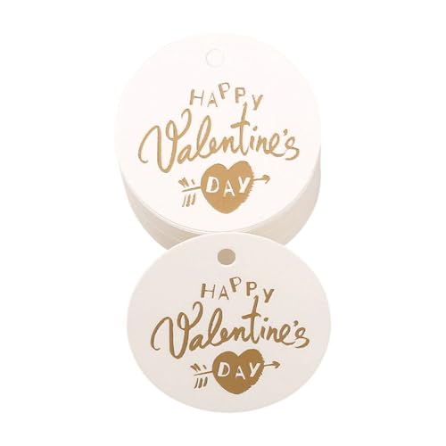 100 Stück Herz-/runde Anhänger für Valentinstagsgeschenke und Dekorationen, Karton-Etiketten, Heißpräge-Buchstaben-Druckkarte 100 Stück Herz-/runde Anhänger für Valentinstagsgeschenke und Dekorationen, Karton-Etiketten, Heißpräge-Buchstaben-Druckkarte von Ldbuejiaja