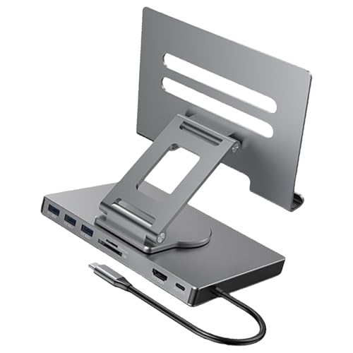 8/9-in-1 Dockingstation, Tablet-Ständer, USB-Typ-C, USB 3.2, Kartenleser, 3,5 mm, faltbar, drehbar, Desktop-Halterung 8/9-in-1 Dockingstation, Tablet-Ständer, USB-Typ-C, USB 3.2, Kartenleser, 3,5 mm, faltbar, drehbar, Desktop-Halterung von Ldbuejiaja