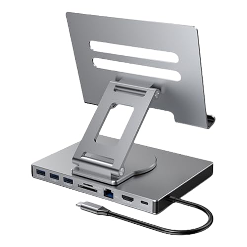 8/9-in-1 Dockingstation, Tablet-Ständer, USB-Typ-C, USB 3.2, Kartenleser, 3,5 mm, faltbar, drehbar, Desktop-Halterung von Ldbuejiaja