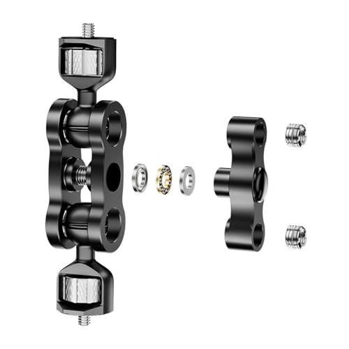 Doppel-Kugelköpfe aus Aluminiumlegierung, 6,35 mm Schraube, um 360 Grad drehbar, für Kameramonitore und blinkendes Zubehör Doppel-Kugelköpfe aus Aluminiumlegierung, 6,35 mm Schraube, um 360 Grad drehbar, für Kameramonitore und blinkendes Zubehör von Ldbuejiaja