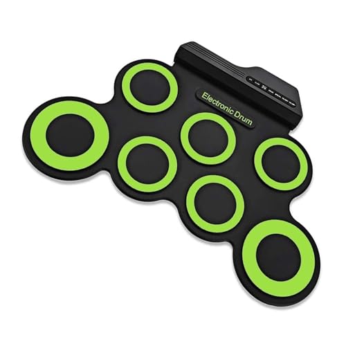Elektronisches Schlagzeug-Set, 7 Pads, aufrollbares Übungstrommel-Set, integrierte Lautsprecher, Kopfhörer, USB-Buchse, Kits für Kinder, Erwachsene, Anfänger von Ldbuejiaja