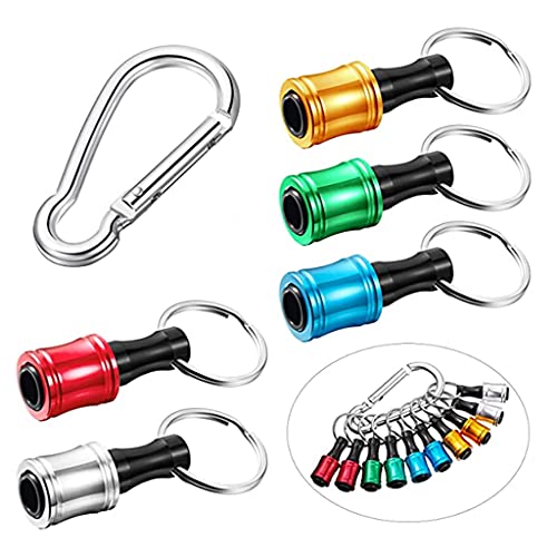 Ldbuejiaja Bohrer-Bithalter, 10 Stück, 1/4-Zoll-Schaft, Schlüsselanhänger, Verlängerung, Schraube, Bohrer, Halter, Handschraubendreher-Bit aus Metall von Ldbuejiaja