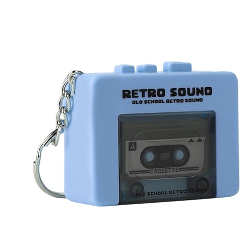 Ldbuejiaja Miniatur Kassettenspieler Schlüsselanhänger Retro Tonbandrecorder mit eingebauter Spieluhr und Fähigkeit für Zubehör von Ldbuejiaja