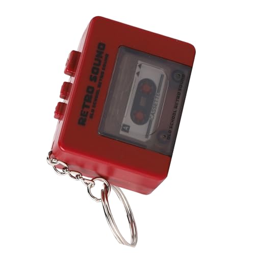 Ldbuejiaja Miniatur Kassettenspieler Schlüsselanhänger Retro Tonbandrecorder mit eingebauter Spieluhr und Fähigkeit für Zubehör von Ldbuejiaja