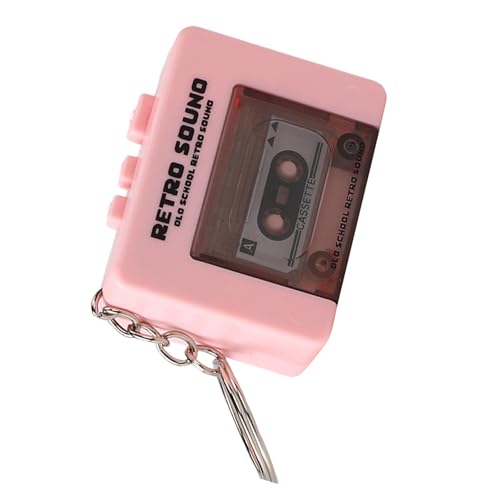 Ldbuejiaja Miniatur Kassettenspieler Schlüsselanhänger Retro Tonbandrecorder mit eingebauter Spieluhr und Fähigkeit für Zubehör von Ldbuejiaja