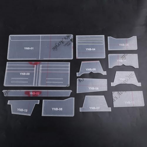 Schablonen mit Brieftaschenmuster, 13-teilig, Leder-Bastelform-Set, Bastelarbeiten, Brieftaschenherstellung, Kunstbedarf, Werkzeuge von Ldbuejiaja
