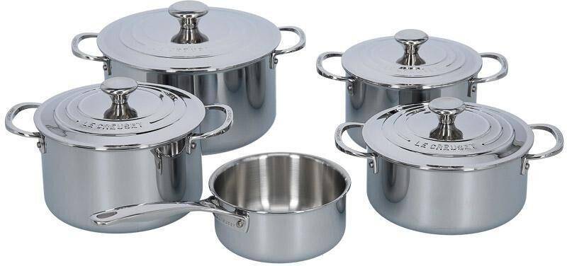 Le Creuset 3-Ply Plus Topfset fünfteilig, silber von Le Creuset