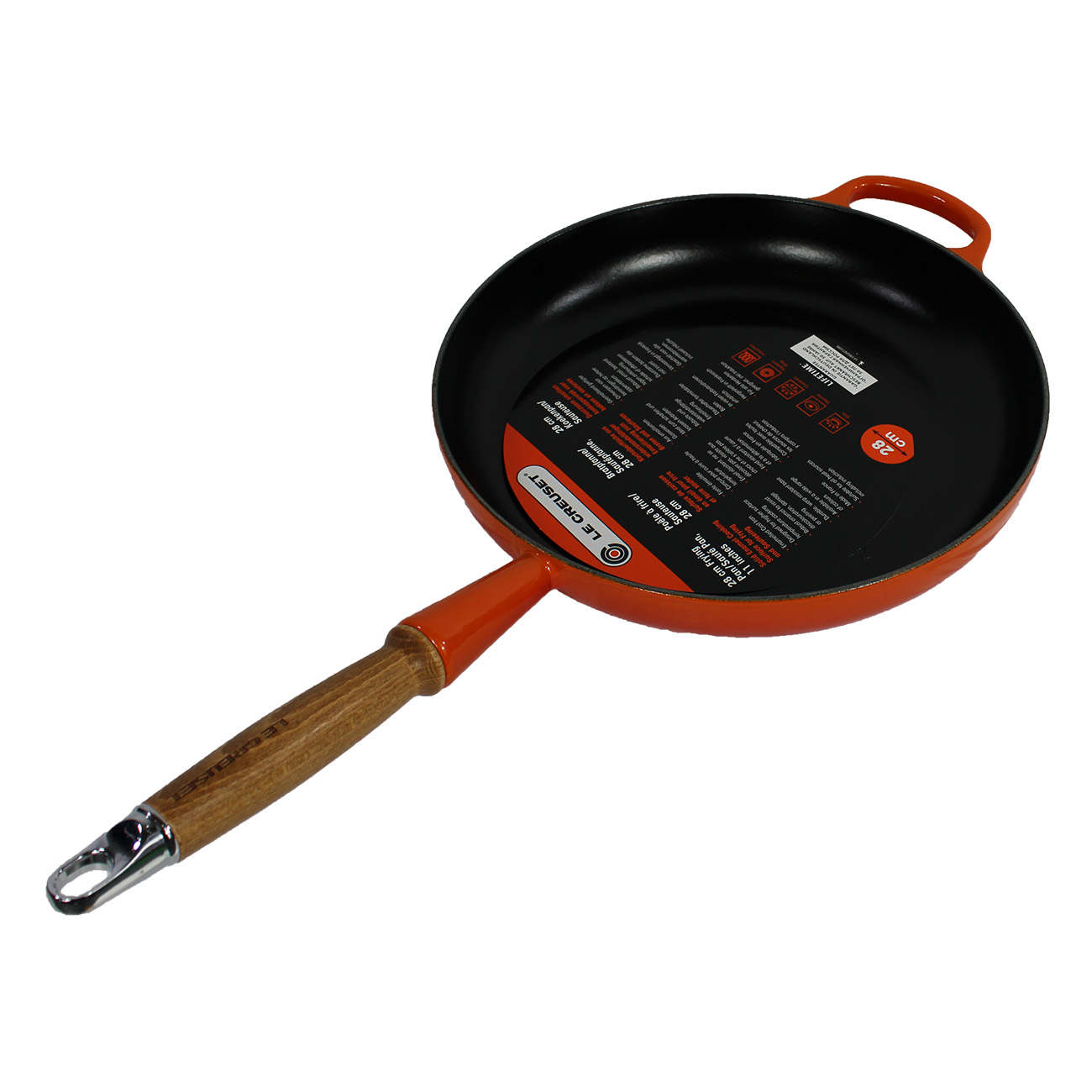 Le Creuset gusseiserne Bratpfanne mit Holzgriff 28 cm Ofenrot | Emailliertes Gusseisen | Cool-Touch-Holzgriff | Modernes Design | f?r alle Herdarten geeignet von Le Creuset