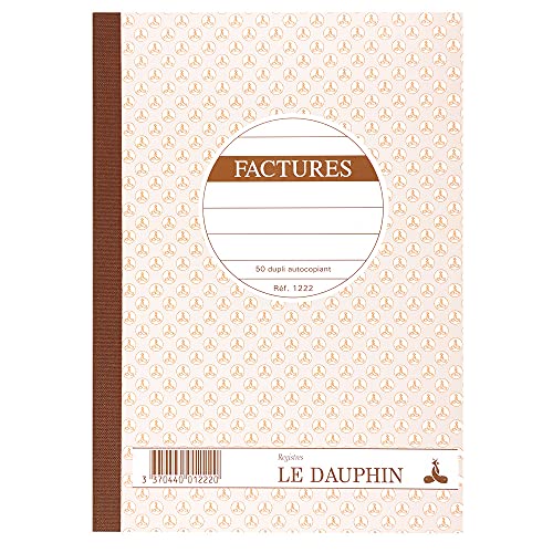 Le Dauphin 1222D 5 Stück Durchschreibbuch kariert texté Papier selbstdurchschreibend Rechnungen 21 x 14,8 cm 50 DUPLI - von Le Dauphin