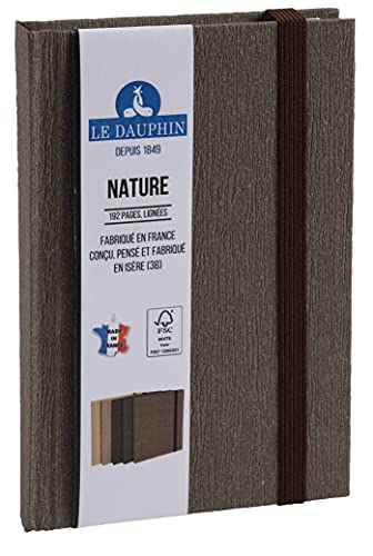 Le Dauphin – Ref. 167225D – Register Nature – Notizbuch mit 192 linierten Seiten – Maße 17,0 x 11,0 cm – entworfen, entworfen und hergestellt in Isère (Frankreich) – FSC-zertifiziert – Farbe: Grau von Le Dauphin