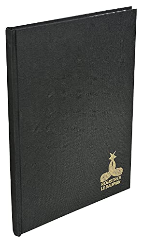 Le Delphin – Ref. 9549D – 1 Register – Maße 39 x 25,5 cm – kariert 5 x 5 – kleine Karos – Innenpapier 90 g – 400 nummerierte Seiten – Hardcover aus schwarzem Canvas von LeDauphin - Exacompta