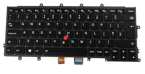 LeFix Tastatur mit Hintergrundbeleuchtung, UK-GB-Tastatur, kompatibel mit Lenovo Thinkpad X230S, X240, X240s, X250, X260, 01AV569, Schwarz von LeFix