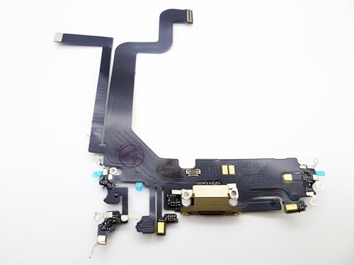 Ladeanschluss Board Dock Connector Flexkabel Ersatz kompatibel mit iPhone 14 Pro Max 6,7 Zoll (17 cm) (Gold) von LeHang