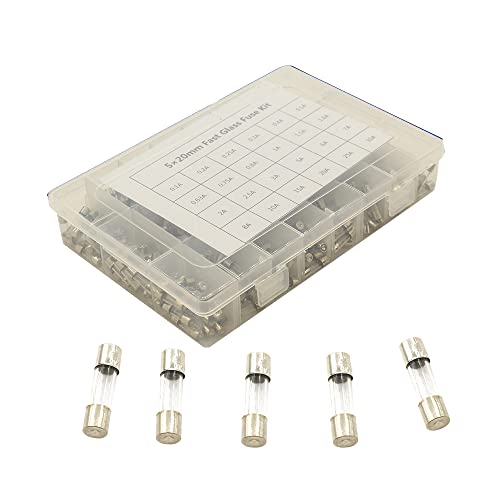 LeHang 24 Werte 360 ​​Stück Flinke Glassicherungen Sortiment Kit 5 x 20 mm 250 V 0,1 A-30 A Ampere Verpackung in Einer durchsichtigen Kunststoffbox von LeHang