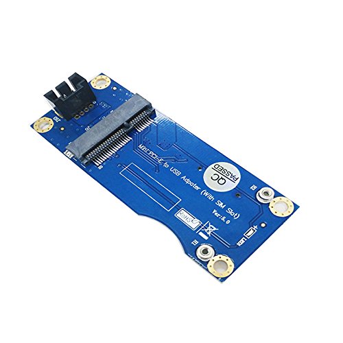 LeHang Mini PCI-E zu USB Adapter Mit SIM Karten Slot für WWAN/LTE Modul (Industriequalität - vertikale Schnittstelle) von LeHang