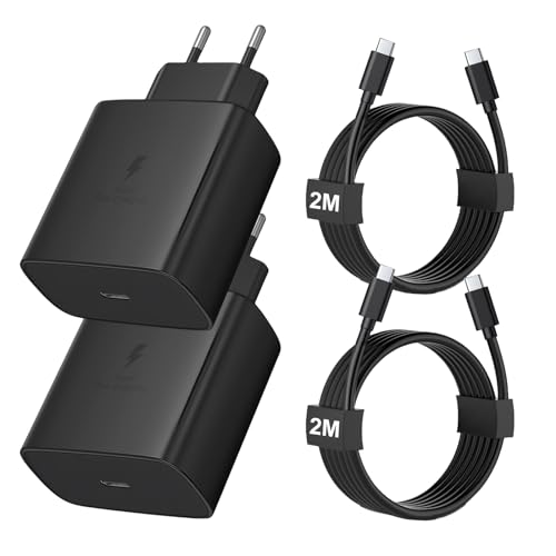 2 Pack 45W USB C Schnellladegerät mit 2m USB-C Schnellladekabel, PPS-Schnellladen Netzteil für Samsung Galaxy S24 Ultra/S24/S23+/S23/S22/Note20, Fast Charger Ladegerät Kabel für iPhone 16/15, Pixel 2 Pack 45W USB C Schnellladegerät mit 2m USB-C Schnellladekabel, PPS-Schnellladen Netzteil für Samsung Galaxy S24 Ultra/S24/S23+/S23/S22/Note20, Fast Charger Ladegerät Kabel für iPhone 16/15, Pixel von LeHuiTo