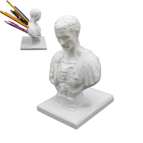 Julius Caesar Stifthalter, lustiger Julius Caesar Büstenstatuen-Stifthalter, kreativer Caesar-Schreibtisch-Stifthalter in Charakterform, Schreibwarenzubehör für Kinder von LeKing