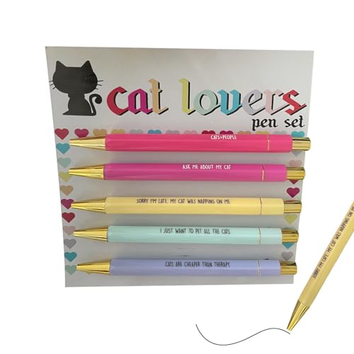 Lustige Stifte für die Arbeit, lustige Stifte für Kinder | Glattes Schreiben 5 Stück Kugelschreiber - Tragbare schwarze Stifte in leuchtenden Farben. Lustige Arbeitsstifte von LeKing