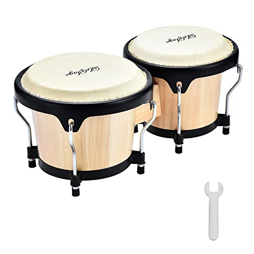 LeSage Bongos Trommel für Kinder Erwachsene Anfänger Bongos Starter 10,2 cm und 12,7 cm Naturholz Bongos Trommeln Set Echthaut Trommelkopf mit Stimmschlüssel Kind Bongos LeSage Bongos Trommel für Kinder Erwachsene Anfänger Bongos Starter 10,2 cm und 12,7 cm Naturholz Bongos Trommeln Set Echthaut Trommelkopf mit Stimmschlüssel Kind Bongos von LeSage