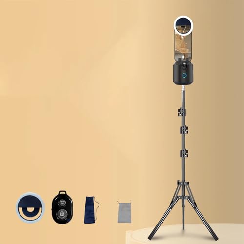 LeTkingok 360° drehbarer Gimbal für Selfies, Gesichtsverfolgung, Intelligente Automatische Identifizierung und Fotografie-Artefakt (Schwarz) von LeTkingok
