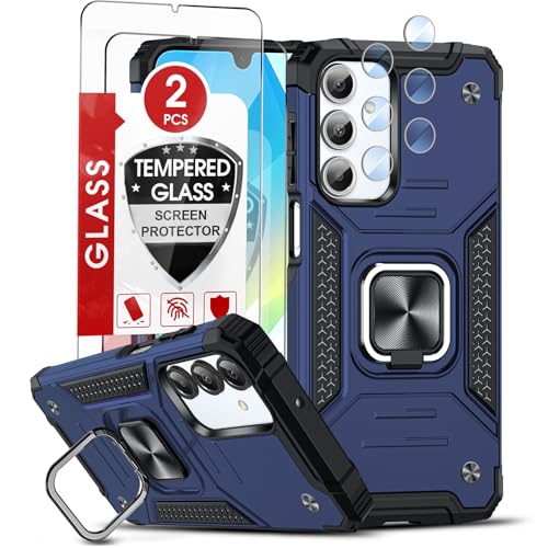 LeYi Handyhülle für Samung Galaxy A16 Hülle kompatibel mit 2*Schutzfolie & 2*Kamera Folie, Militärischer Ständer Schutzhülle 360° Metall Ring Halter Stoßfest Hardcase A 16 Cover Blau LeYi Handyhülle für Samung Galaxy A16 Hülle kompatibel mit 2*Schutzfolie & 2*Kamera Folie, Militärischer Ständer Schutzhülle 360° Metall Ring Halter Stoßfest Hardcase A 16 Cover Blau von LeYi