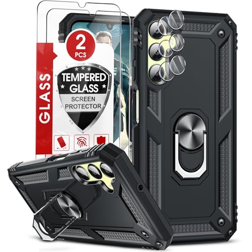 LeYi Hülle für Samsung Galaxy A25 5G Handyhülle mit 2*Schutzfolie & 2*Kamera Schutzglas, Militärischer Case 360° Ständer Schutzhülle Stoßfest Hardcase Cover für Samsung A 25 Schwarz LeYi Hülle für Samsung Galaxy A25 5G Handyhülle mit 2*Schutzfolie & 2*Kamera Schutzglas, Militärischer Case 360° Ständer Schutzhülle Stoßfest Hardcase Cover für Samsung A 25 Schwarz von LeYi