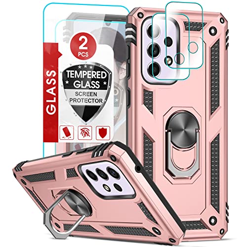 LeYi Hülle für Samsung Galaxy A33 5G Stoßfest Handyhülle mit 2*Panzerglas Schutz Folie&2*Kamera Abdeckung,Kratzfest Case Metallring Halterung Ständer Silikon Handy Hüllen Schutzhülle Cover Rosegold LeYi Hülle für Samsung Galaxy A33 5G Stoßfest Handyhülle mit 2*Panzerglas Schutz Folie&2*Kamera Abdeckung,Kratzfest Case Metallring Halterung Ständer Silikon Handy Hüllen Schutzhülle Cover Rosegold von LeYi