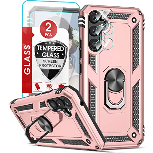 LeYi Hülle für Samsung Galaxy A34 5G Stoßfest Handyhülle mit 2 Hartglas Schutz Folie&2 kamera abdeckung,Kratzfest Case Metallring Halterung Ständer Handy Hüllen Stoßdämpfung Schutzhülle Cover Rosegold LeYi Hülle für Samsung Galaxy A34 5G Stoßfest Handyhülle mit 2 Hartglas Schutz Folie&2 kamera abdeckung,Kratzfest Case Metallring Halterung Ständer Handy Hüllen Stoßdämpfung Schutzhülle Cover Rosegold von LeYi